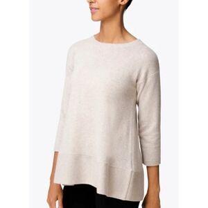 NWT Halsbrook Cortland Park Saint Tropez Beige Cashmere Swing Sweater Sz. M